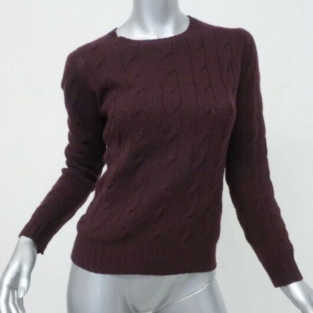 Ralph Lauren Black Label 100% Cashmere Cable Knit Size Small